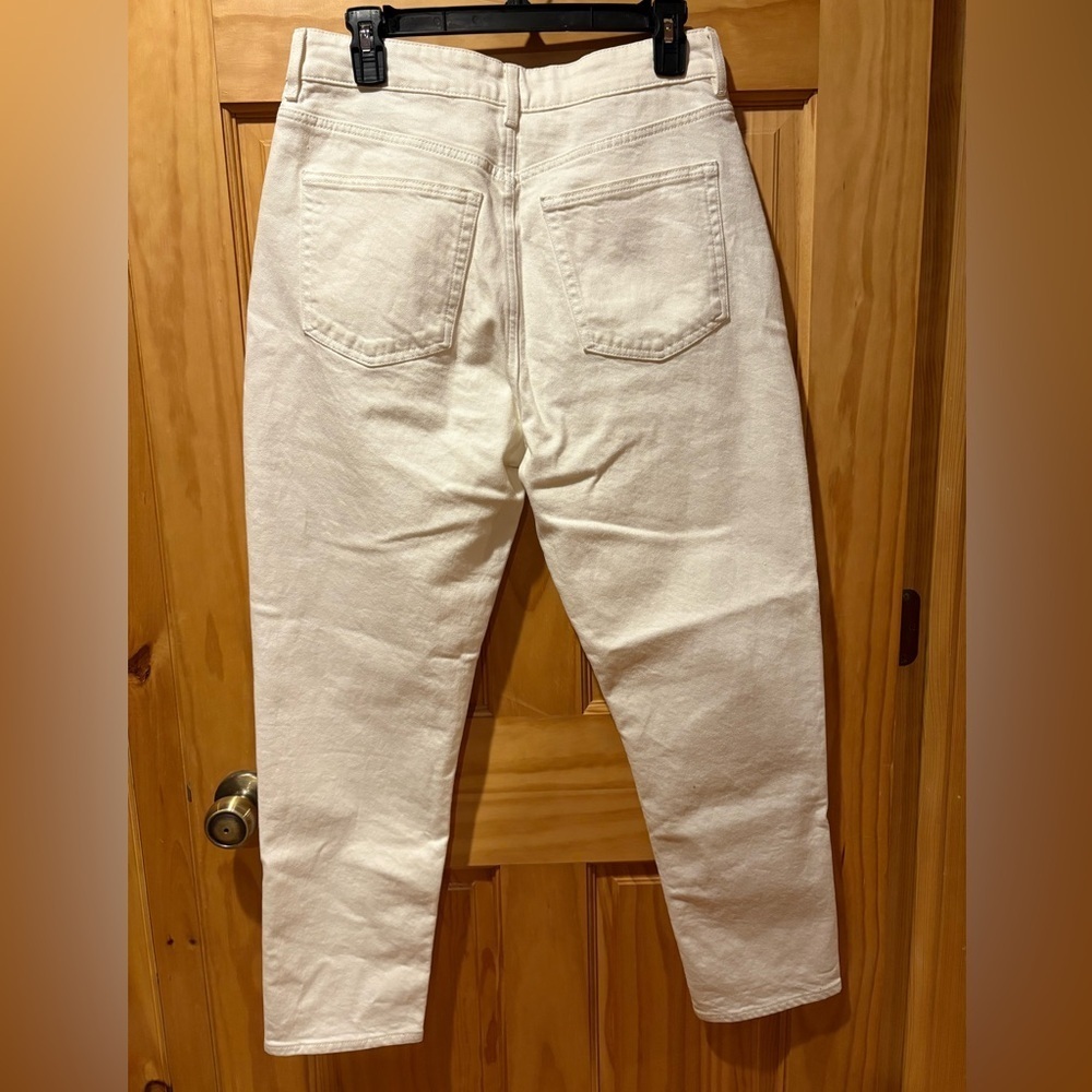 H&M HIGH RISE SLIM STRAIGHT ANKLE JEANS OFF WHITE size 10 NWOT - Picture 2 of 14